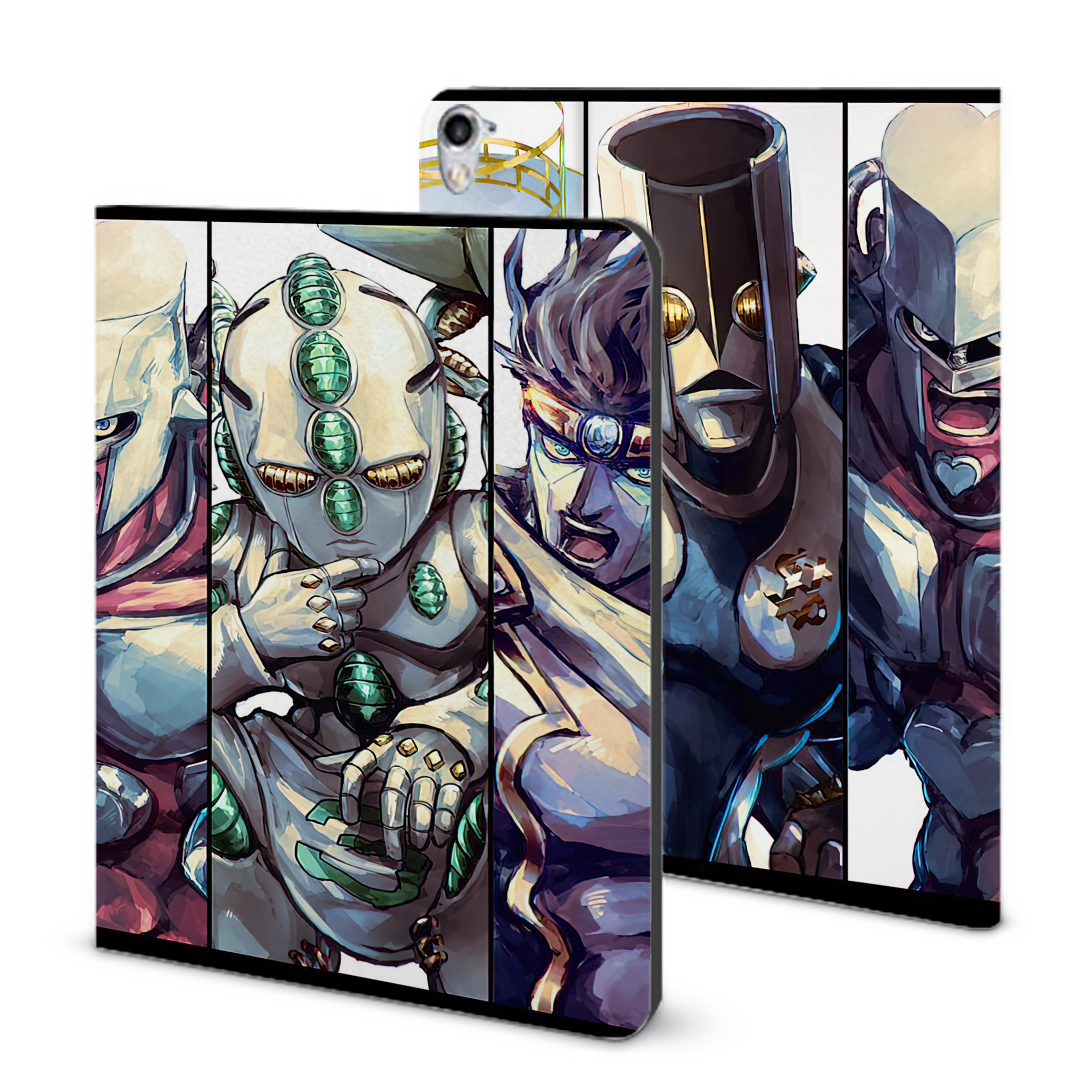 （画像用） ジョジョの奇妙な冒険 JoJo's Bizarre Adventure IPad ケース ブック型 PUレザー TPU 耐衝撃 軽量 薄型 ペン収納なし 全面保護 IPad 各モデル対応